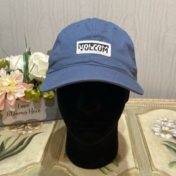 Volcom Strap Back Adjustable Spell Out Soft Cap Hat One Size Blue Like New - Picture 7 of 15